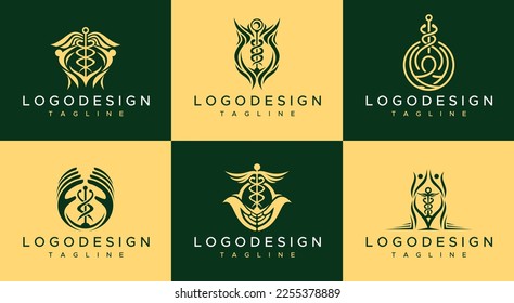 Plantilla de diseño del logotipo de la farmacia de lujo. Vector del logotipo de la farmacia.