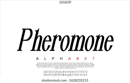 Luxury Pheromone Italic alphabet letters font for logo