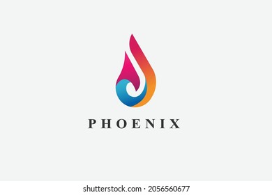 Luxury phoenix bird abstract logo design vector template, usable colorful flat logo design template for business, corporate identity, web icon and app logo design concept