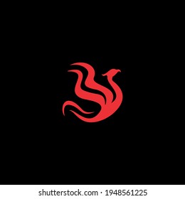 luxury phoenix bird in circle icon logo vector illustration design