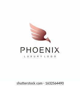 Luxury phoenix bird logo vector