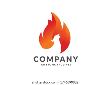 luxury phoenix fire bird logo concept