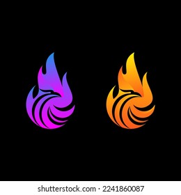 luxury phoenix logo, phoenix bird logo design vector template