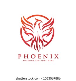 luxury phoenix logo concept