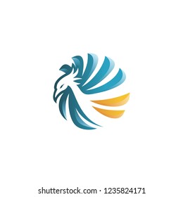 Luxury Phoenix Logo Concept Stock Vector
