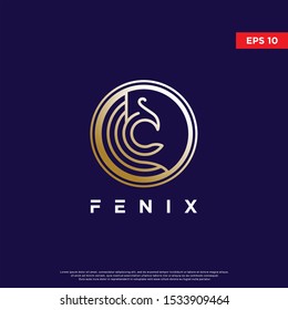 luxury phoenix logo. premium icon, modern template design