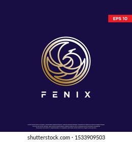 luxury phoenix logo. premium icon, modern template design