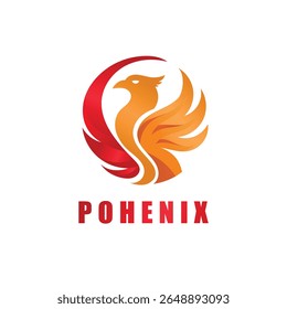 modelo de vetor de logotipo de luxo phoenix