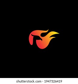 Luxury Phoenix on fire Logo Concept Stock Vector illustration