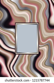 Luxury pink, beige and silver vector marbling background
