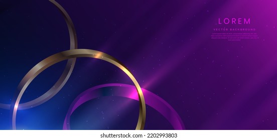 Luxuriöser, rosafarbener und blauer, eleganter Hintergrund mit goldenem Lichteffekt klingt mit Kopienraum für Text. Vektorgrafik 