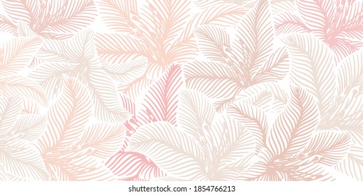 Luxury Pink Floral seamless and Golden metallic plant background vector for house deco