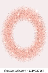 Luxury Pink Gold Glitter Round Frame