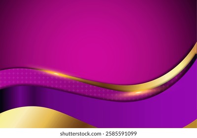 Luxury pink Graded Background With Gold Shades Forming Waves