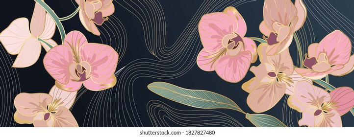 Vector fondo orquídeas rosa