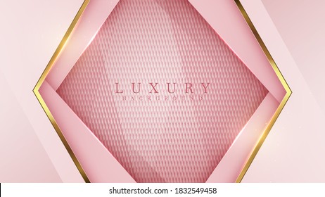 Luxury pink pastel abstract background combine with golden lines element , Illustration from vector about modern template deluxe design.