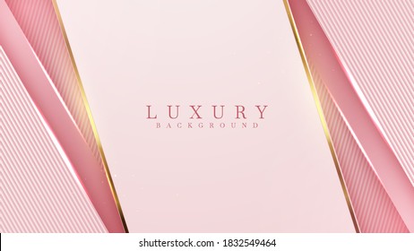 Luxury pink pastel abstract background combine with golden lines element , Illustration from vector about modern template deluxe design.