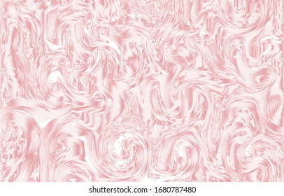 Luxury pink pattern 61. Liquid marble swirl texture. Abstract background. Marbling technique fluid dye design for fabric, tile, interior, postcard, banner, cover, wallpaper, website, Vector.