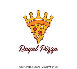 El logotipo de una rebanada de pizza lujosa debe transmitir tanto indulgencia como sofisticación, combinando Elementos como una rebanada de pizza bellamente diseñada coronada con ingredientes de primera calidad y adornada con una corona real. T