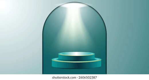 Luxury podium in shinning spot light, can be used in online selling market flyer, product promotion, advertising, discount announcement, easily editable flyer, vector art illustration