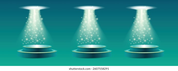 Luxury podium in shinning spot light, can be used in online selling market flyer, product promotion, advertising, discount announcement, easily editable flyer, vector art illustration