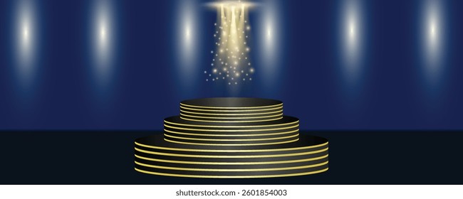 Luxury Podium wallpaper for advertisement, award show, luxurious wallpaper for your design, vector art illustration