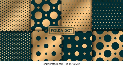 Luxury polkadot seamless pattern collection, Abstract background, Decorative wallpaper.