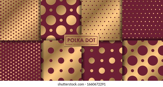 Luxury polkadot seamless pattern collection, Abstract background, Decorative wallpaper.