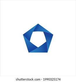 luxury polygon 3d logo design 