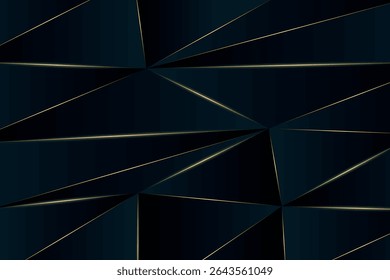 Luxury polygonal backdrop with layered dark surfaces intersected by fine glowing lines