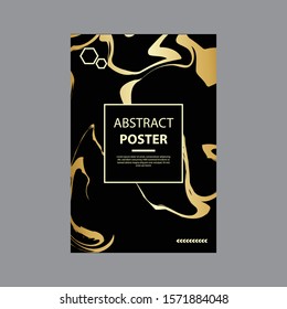 Luxury Poster Template, Marble Liquid Background Vector