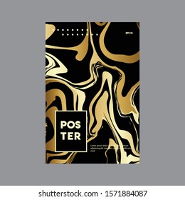 Luxury Poster Template, Marble Liquid Background Vector