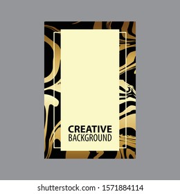 Luxury Poster Template, Marble Liquid Background Vector