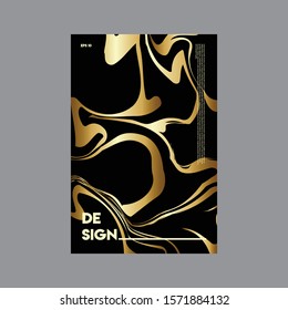 Luxury Poster Template, Marble Liquid Background Vector