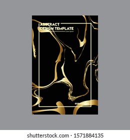 Luxury Poster Template, Marble Liquid Background Vector