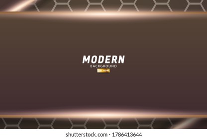 diseño de banner de fondo de vectores de color marrón de alta calidad abstracta.Capas de superposición con efecto de papel.Efecto de luz realista sobre fondo texturizado hexagonal.ilustración vectorial
