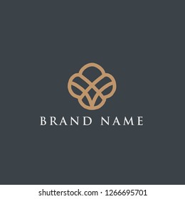 Luxury premium Abstract Flower logo design inspiration vector