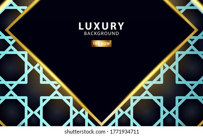 luxury premium abstract vector background banner, with gold line and golden rays, overlap layer in paper effect on geometry pattern textured,vector illustration.