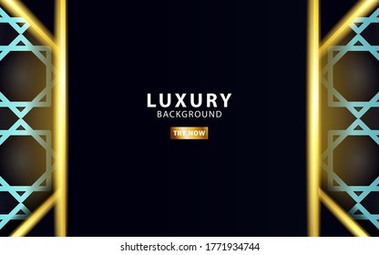 luxury premium abstract vector background banner, with gold line and golden rays, overlap layer in paper effect on geometry pattern textured,vector illustration.