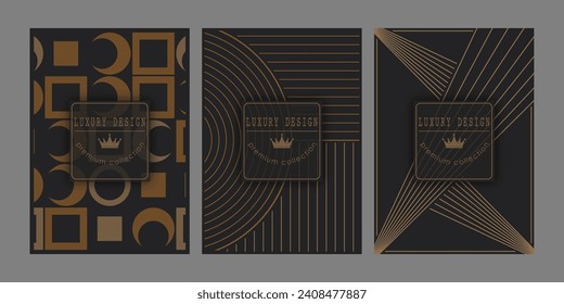 Luxury premium background for covers, interior, packaging. Golden ornament on a dark background. Creative design idea
