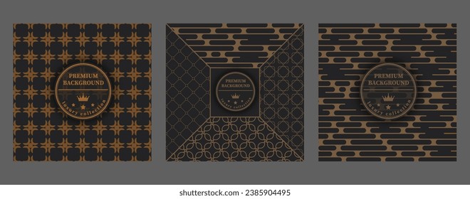 Luxury premium background. Golden ornament on a dark background. Design for interior decoration, textiles, packaging and backgrounds. Creative design idea