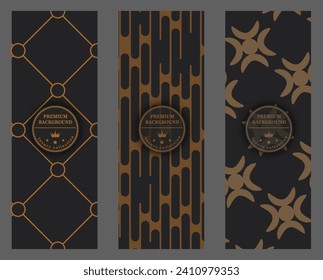 Luxury premium background. Golden ornament on a dark background. Design for interior decoration, textiles, packaging and backgrounds. Creative design idea