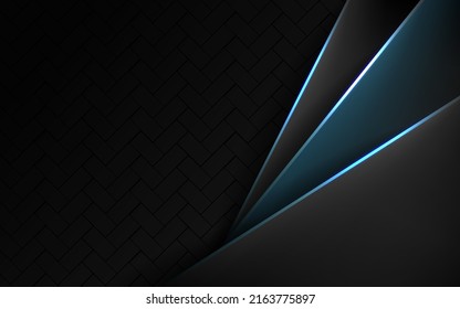 Luxury premium black abstract background with blue lines isolated on textured background. Premium Vector. Eps 10.