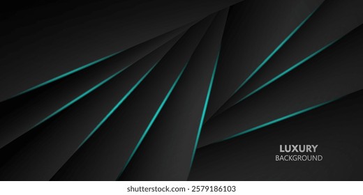 Luxury premium black abstract background with blue lines isolated on textured background. Premium Vector. Eps 10