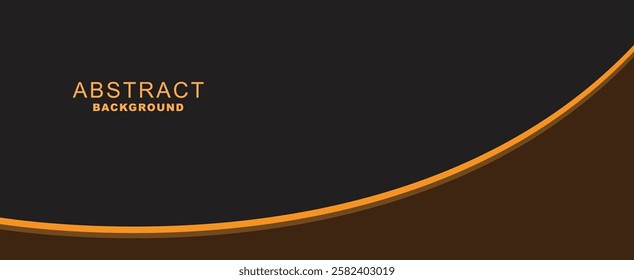 luxury premium black background with orange and gold lines. matt black background with some gold line mix with cream color abstract shapes design. orange abstract wave shape with gold wave line