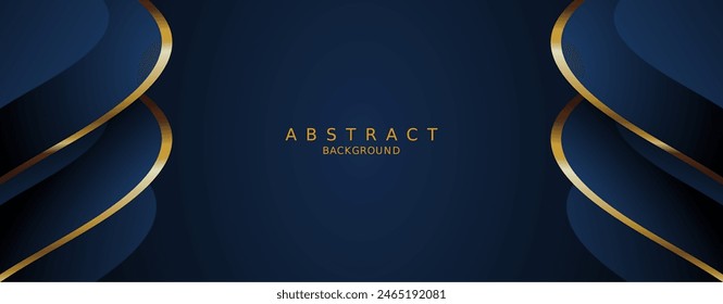 luxury premium blue background and gold lines
