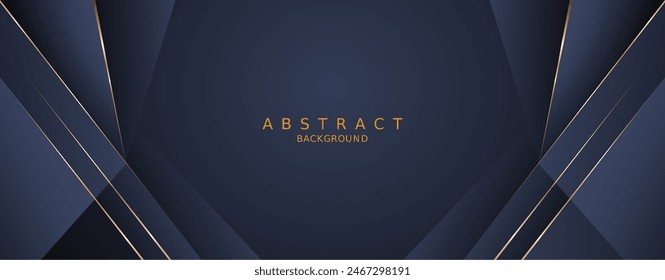 luxury premium blue background and gold lines