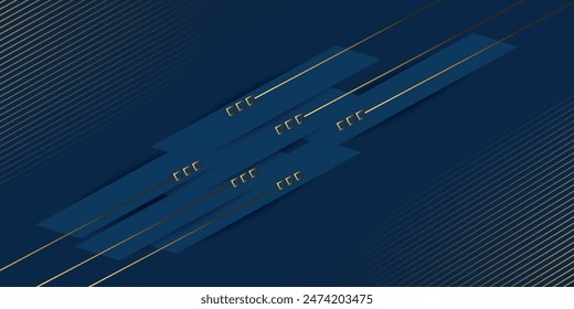 luxury premium blue background and gold lines