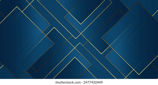 luxury premium blue background and gold lines