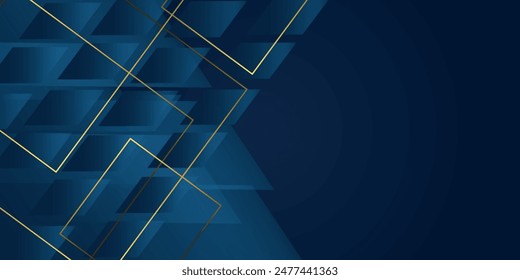 luxury premium blue background and gold lines